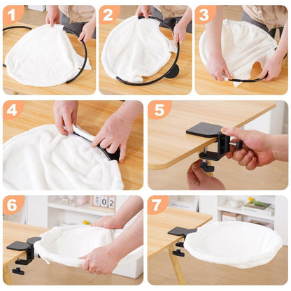 Katzenbett für Schreibtisch, drehbar & höhenverstellbar, beige