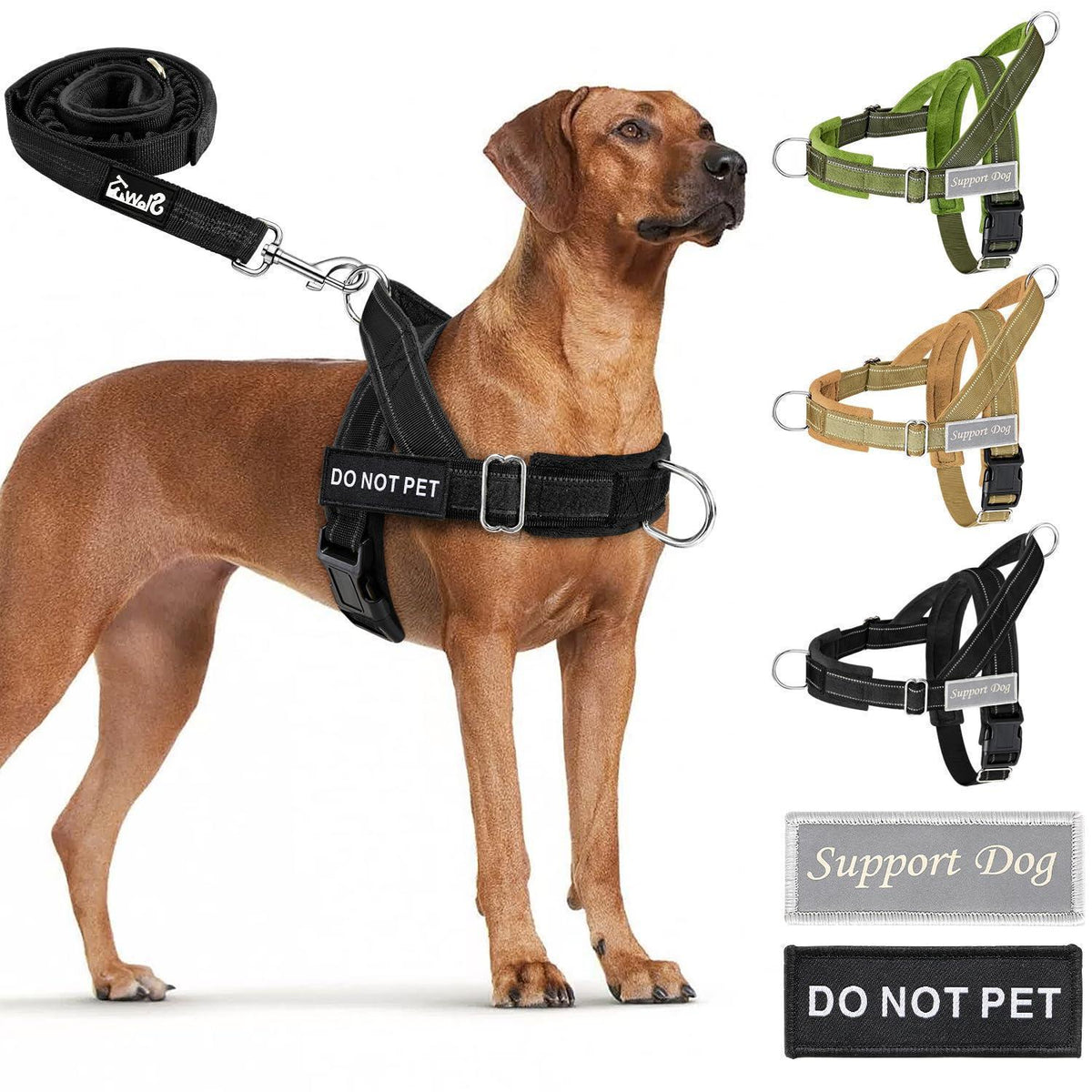 Hundegeschirr Fleece Schwarz L – 360° Drehung & Reflektierend
