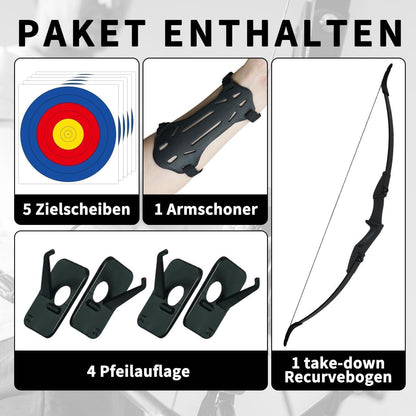 Recurvebogen Set für Erwachsene & Anfänger – 40lbs, Links & Rechtshänder