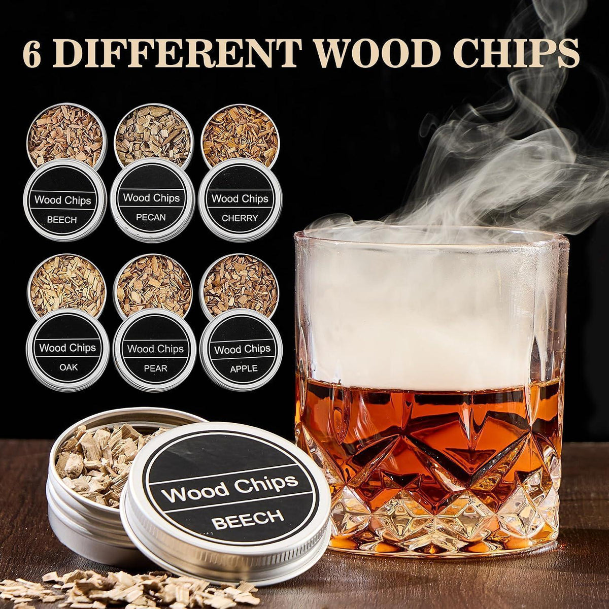 Whisky Smoker Set mit Steinen & Taschenlampe – Geschenk für Männer