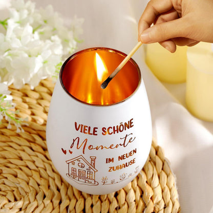 Windlicht aus Glas mit Gravur "Viele schöne Momente"