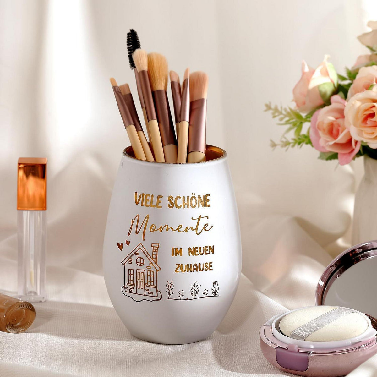 Windlicht aus Glas mit Gravur "Viele schöne Momente"
