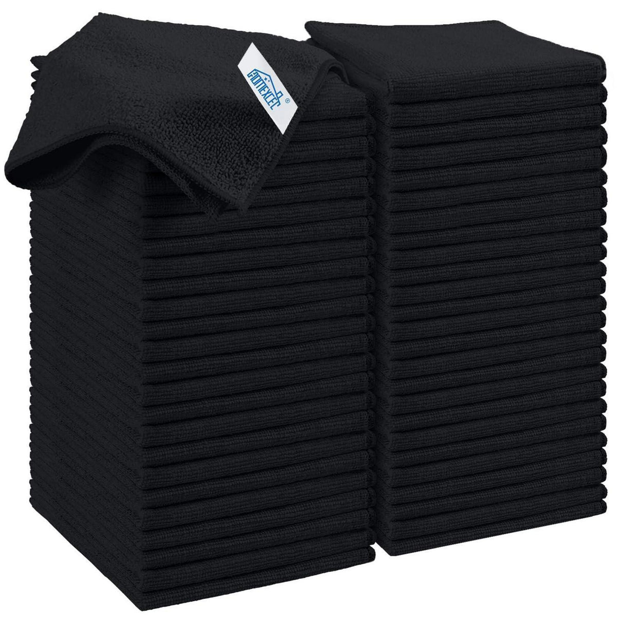 50x Mikrofaser Reinigungstücher Schwarz – Wiederverwendbar & Fusselfrei