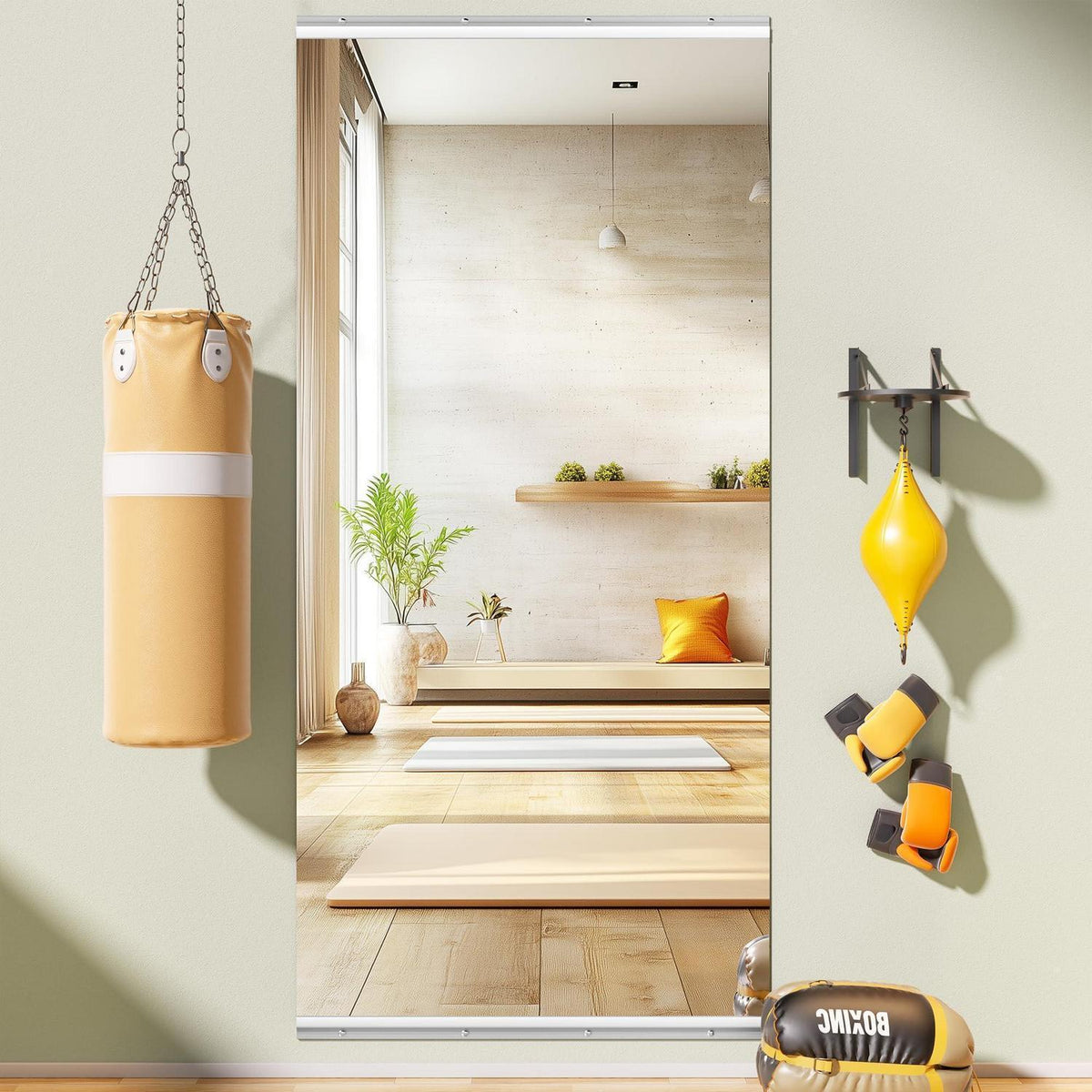 Großes Wandspiegel Fitness 210x100cm – Für Yoga, Tanz & Home Gym