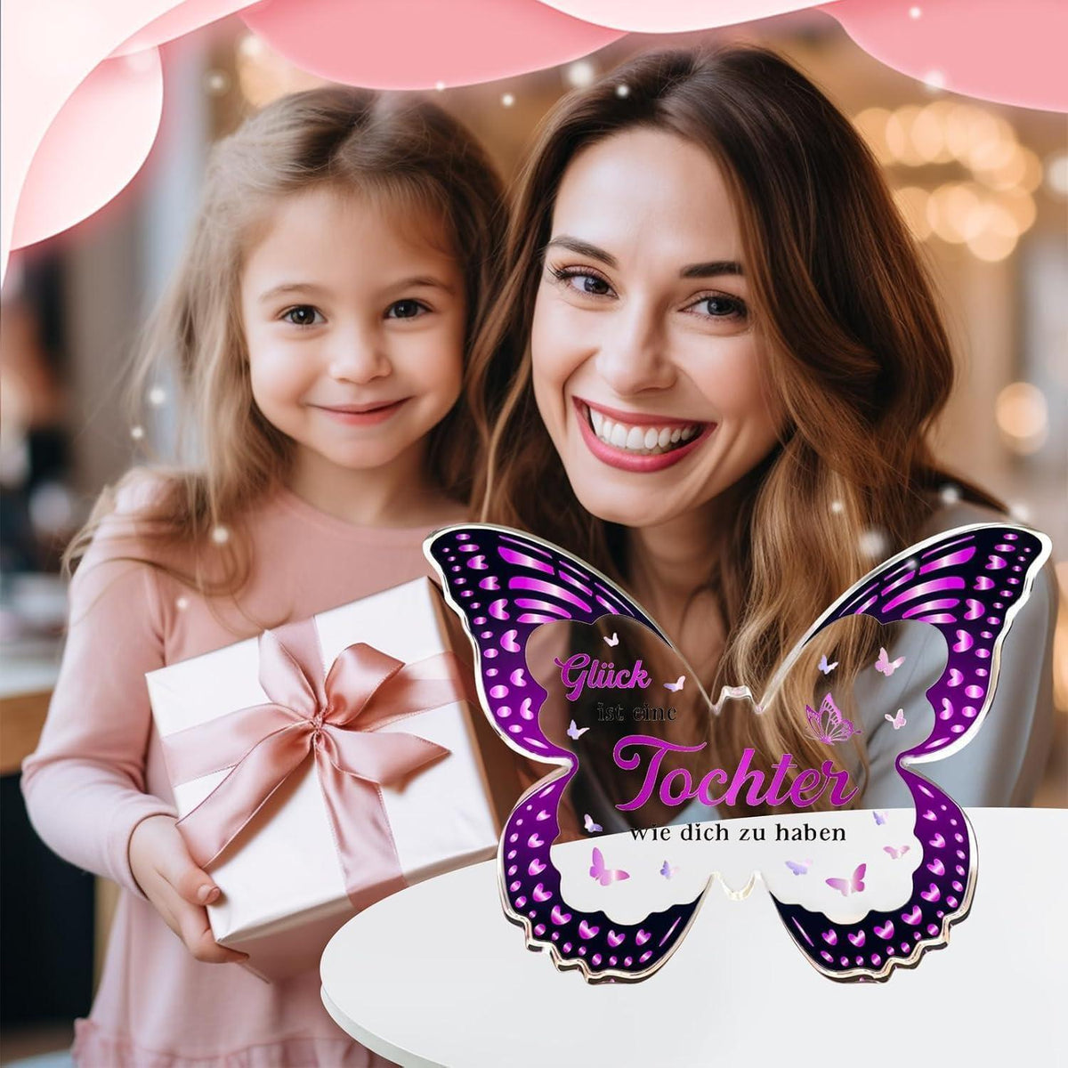 Schmetterling Acryl Teller Geschenk für Tochter von Mama