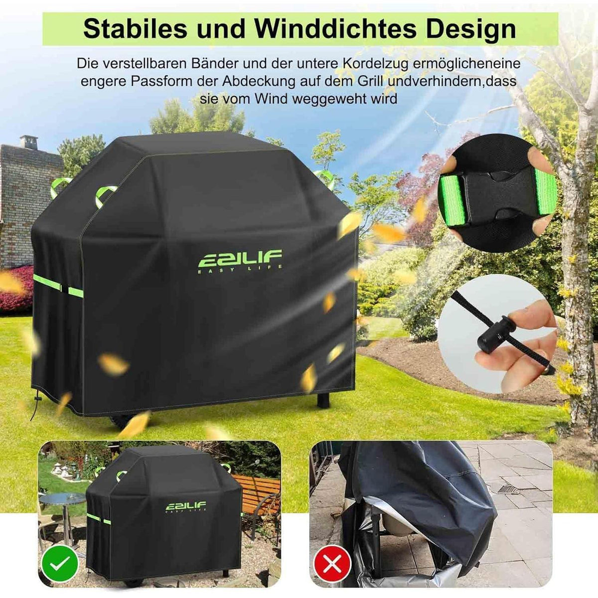 Wetterfeste Grillabdeckung 90x70x110cm – Robust & Langlebig