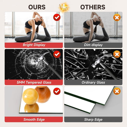 Ganzkörperspiegel 240x100cm - 2er Set für Fitnessraum & Yoga