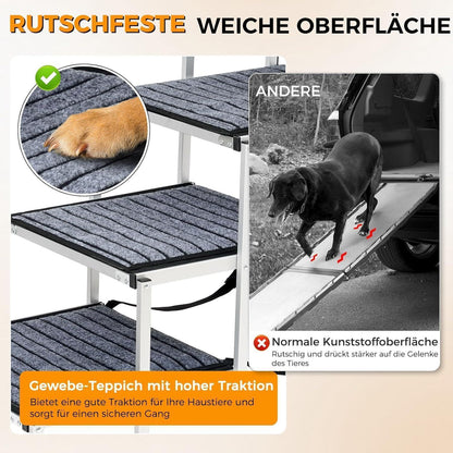 Hundetreppe Auto Klappbar – Extra Breit & Rutschfest (100 kg)