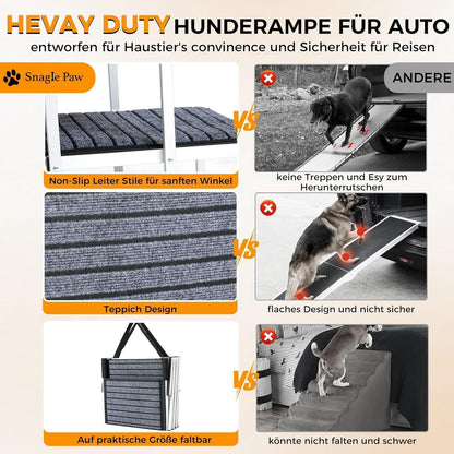 Hundetreppe Auto Klappbar – Extra Breit & Rutschfest (100 kg)