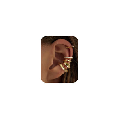Ohrclips Damen 5er Set Ohne Ohrlöcher Gold Silber Earcuffs