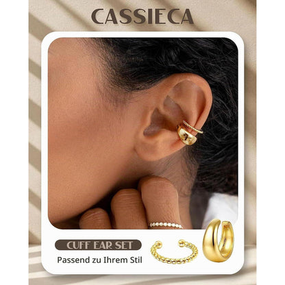Ohrclips Damen 5er Set Ohne Ohrlöcher Gold Silber Earcuffs