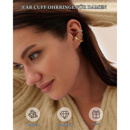 Ohrclips Damen 5er Set Ohne Ohrlöcher Gold Silber Earcuffs