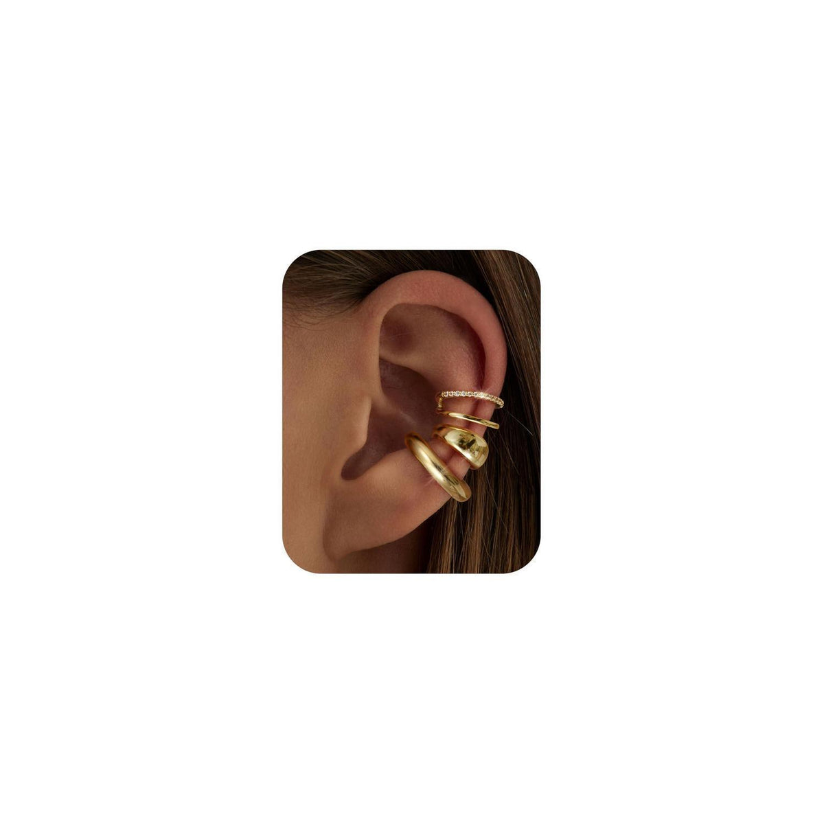 Ohrclips Damen 3er Set Ohne Ohrlöcher Gold Silber