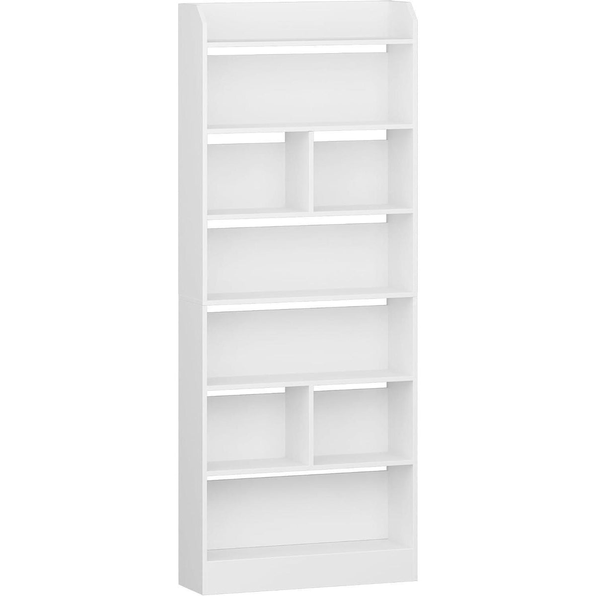 Weißes Bücherregal mit 7 Fächern – Standregal für Wohnzimmer & Büro