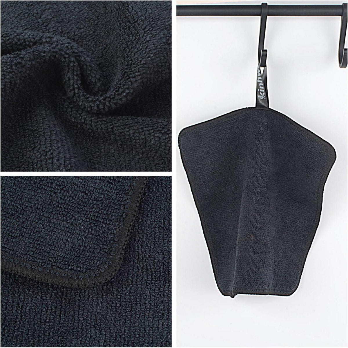 Mikrofasertücher 6er Set – Schwarz, 20x20cm, Putzlappen Küche