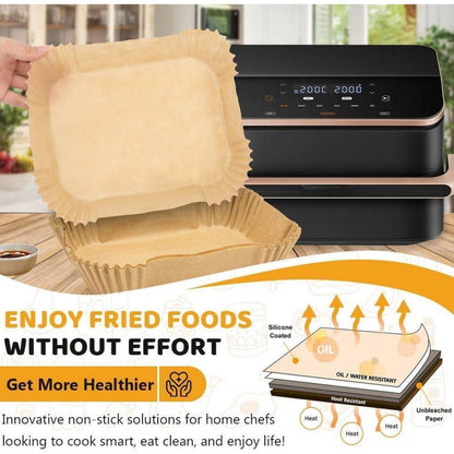 Backpapier für Heißluftfritteuse 10l – 180 Stück