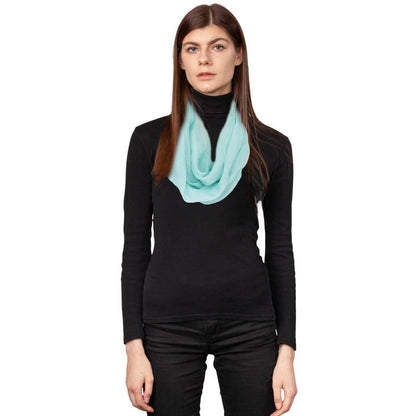 Leichter Chiffon Schal Damen Frühling Seiden-Look Schlauchschal 180x90cm
