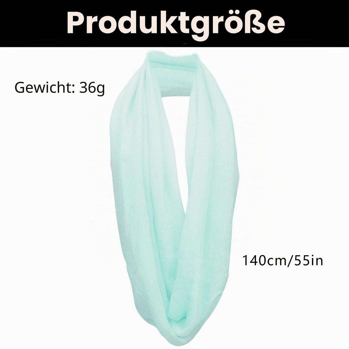 Leichter Chiffon Schal Damen Frühling Seiden-Look Schlauchschal 180x90cm