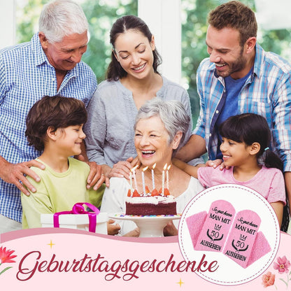 50. Geburtstag Geschenkset für Frauen: Kosmetiktasche, Socken & Schlüsselanhänger
