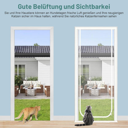 Katzengittertür verstärkt – Reißverschluss & Hakenband