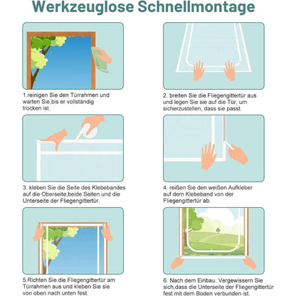Katzengittertür verstärkt – Reißverschluss & kratzfest (120x220cm)