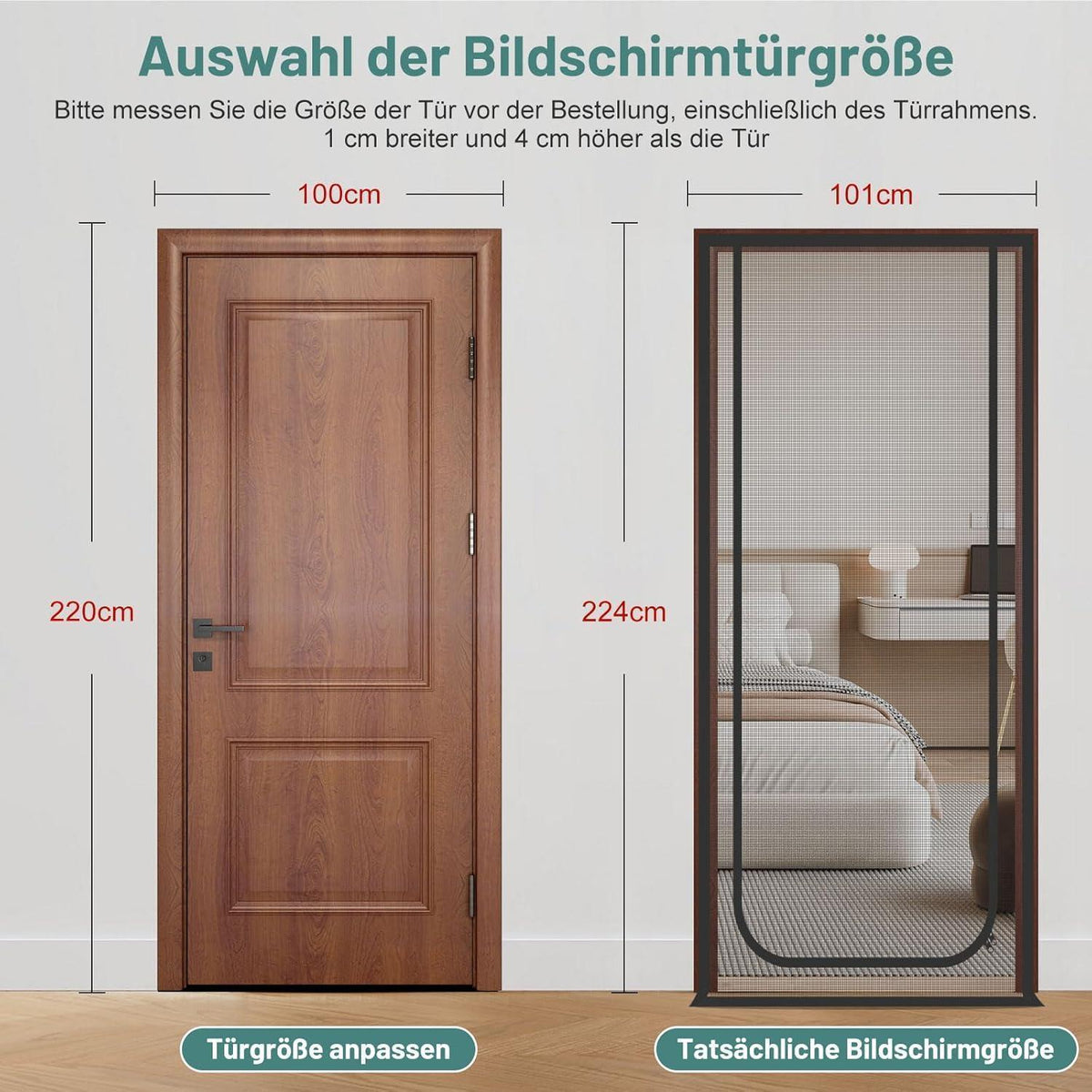 Katzengittertür verstärkt – Reißverschluss & Kratzschutz (100x220cm)