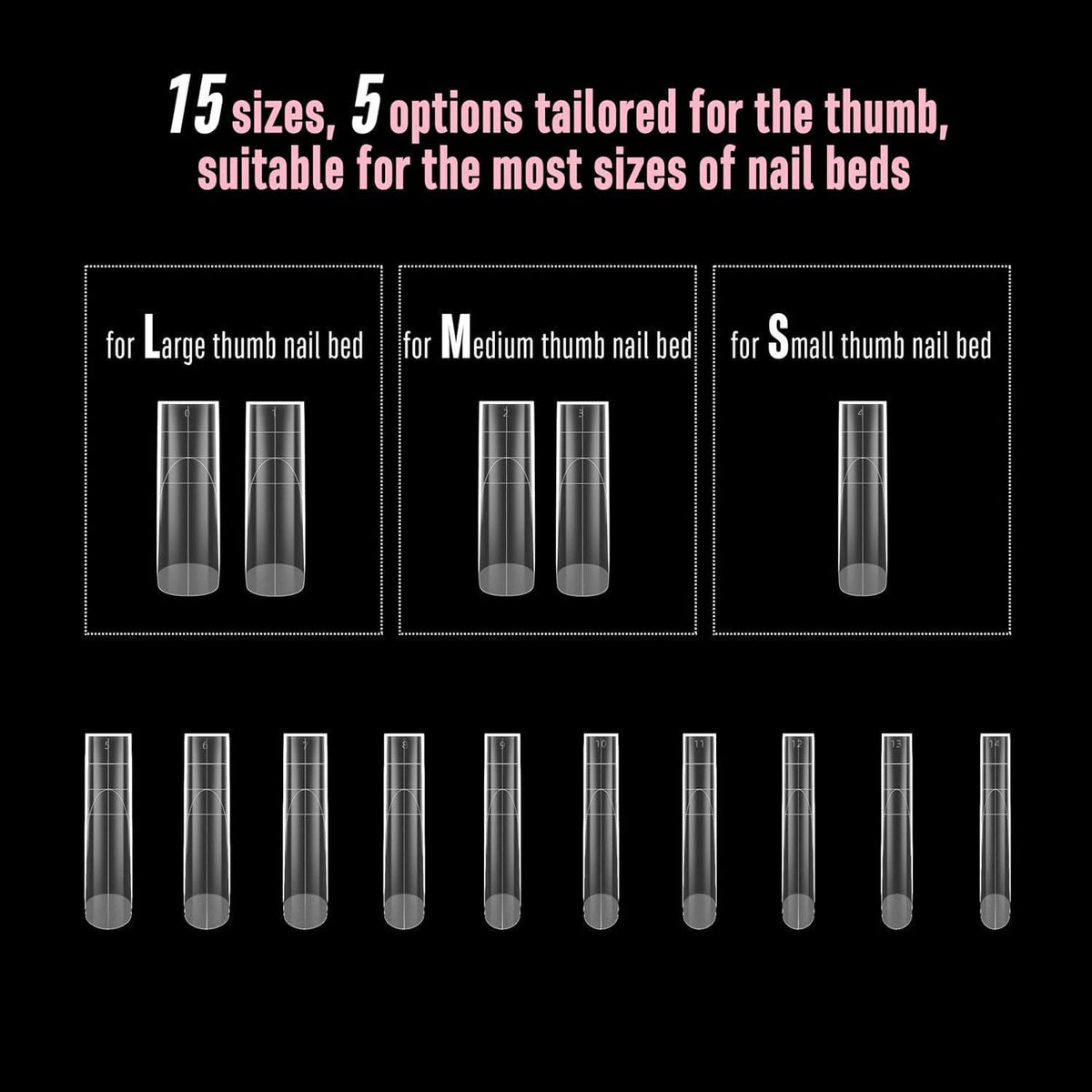 XXL Natürliche Quadratische Nagelspitzen – Extra Dick & 15 Größen