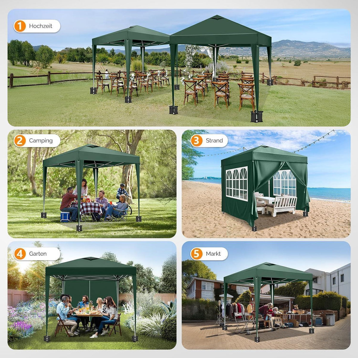 Faltpavillon 3x3m – Wasserdicht & Höhenverstellbar mit Zubehör