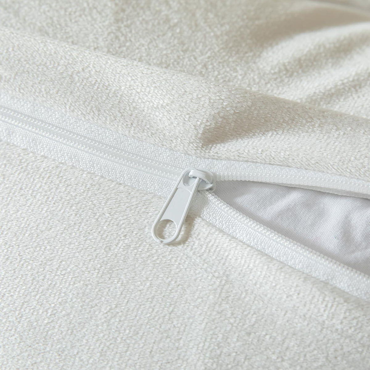 2x Kissenbezug Chenille 60x60 cm Cremeweiß