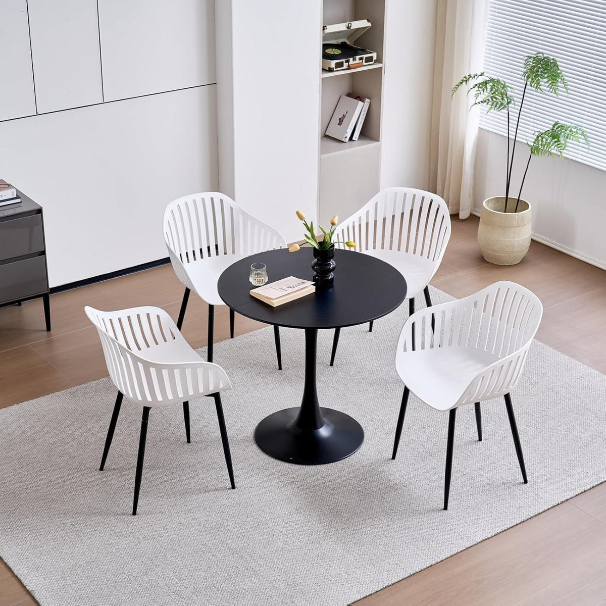 Esszimmerstuhl Set 4er – Weiß, Modern & Ergonomisch