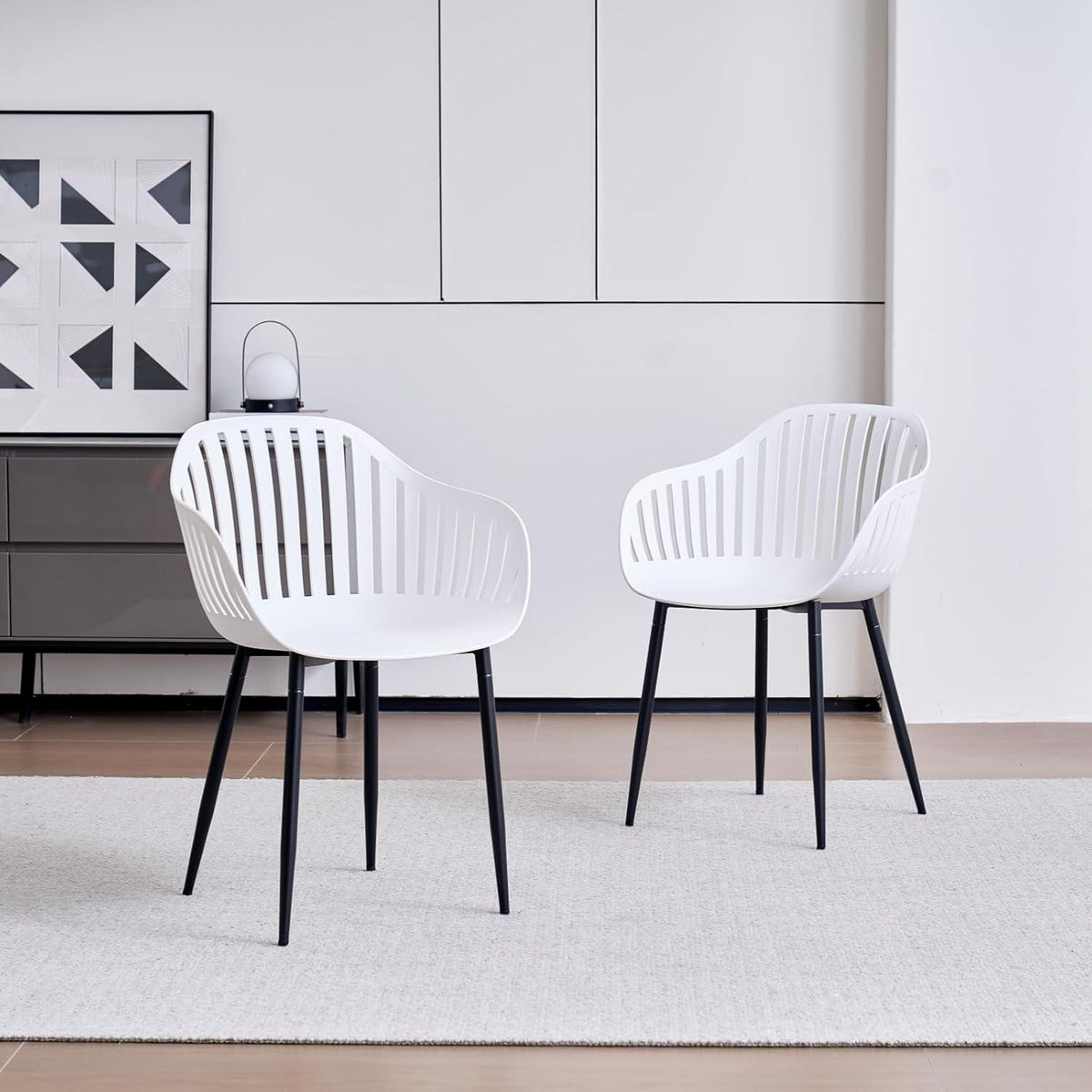 Esszimmerstuhl Set 4er – Weiß, Modern & Ergonomisch