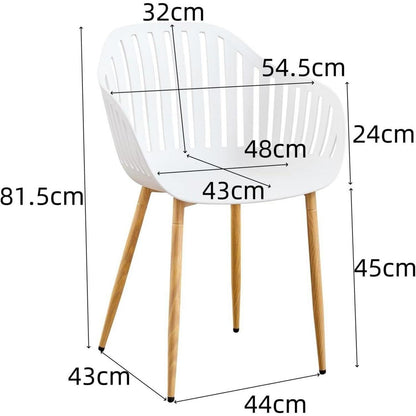 Esszimmerstuhl Set 4er – Weiß, mit Armlehnen & Durchbruch
