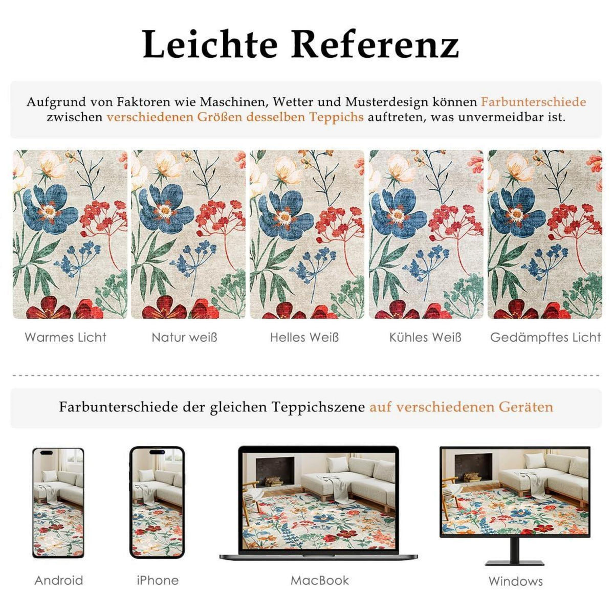 Wohnzimmer Teppich Beige 160x230cm – Waschbarer Rechteck Teppich