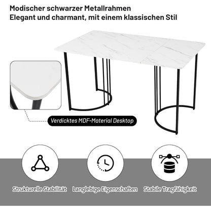 Essgruppe 5-tlg. Modernes Esszimmer-Set mit Samtstühlen