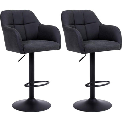 Moderner Barhocker 4er Set, höhenverstellbar & gepolstert in Lederoptik