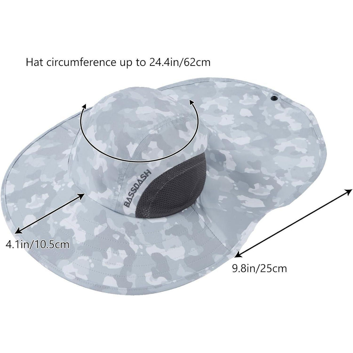 Sonnenhut UPF 50+ Angelhut wasserabweisend, breite Krempe & Nackenschutz