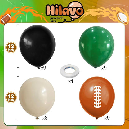 Fußballballons 30cm Dunkelgrün Schwarz Orange 35 Stück