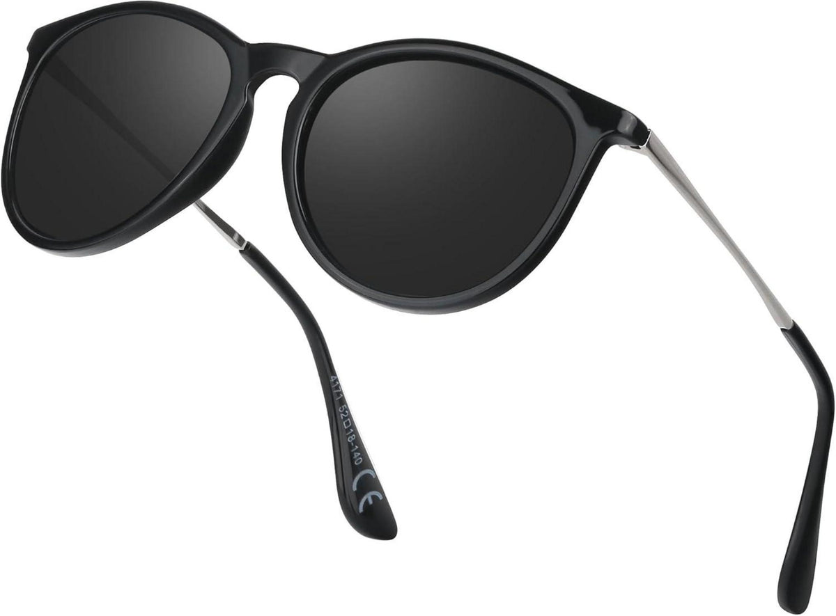 Polarisierte Damen Sonnenbrille UV400 Schutz Cateye Retro Vintage Rund