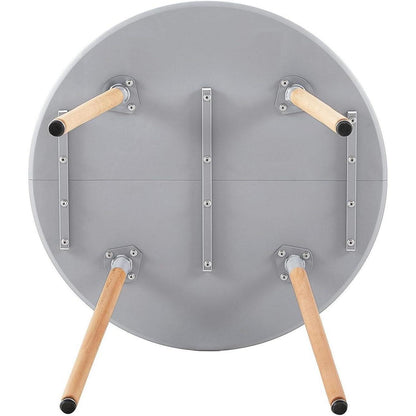 Esszimmergruppe Grau: Runder Tisch (80cm) + 4 Stühle
