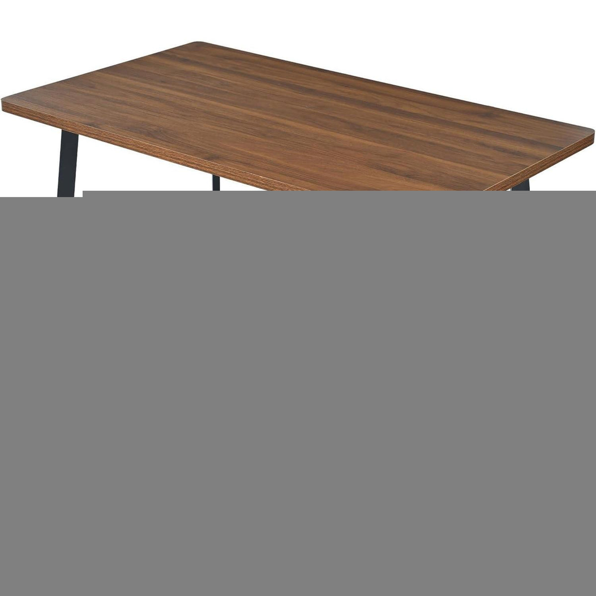 Essgruppe 5-tlg. Modern mit Walnuss Tisch & Samtstühlen