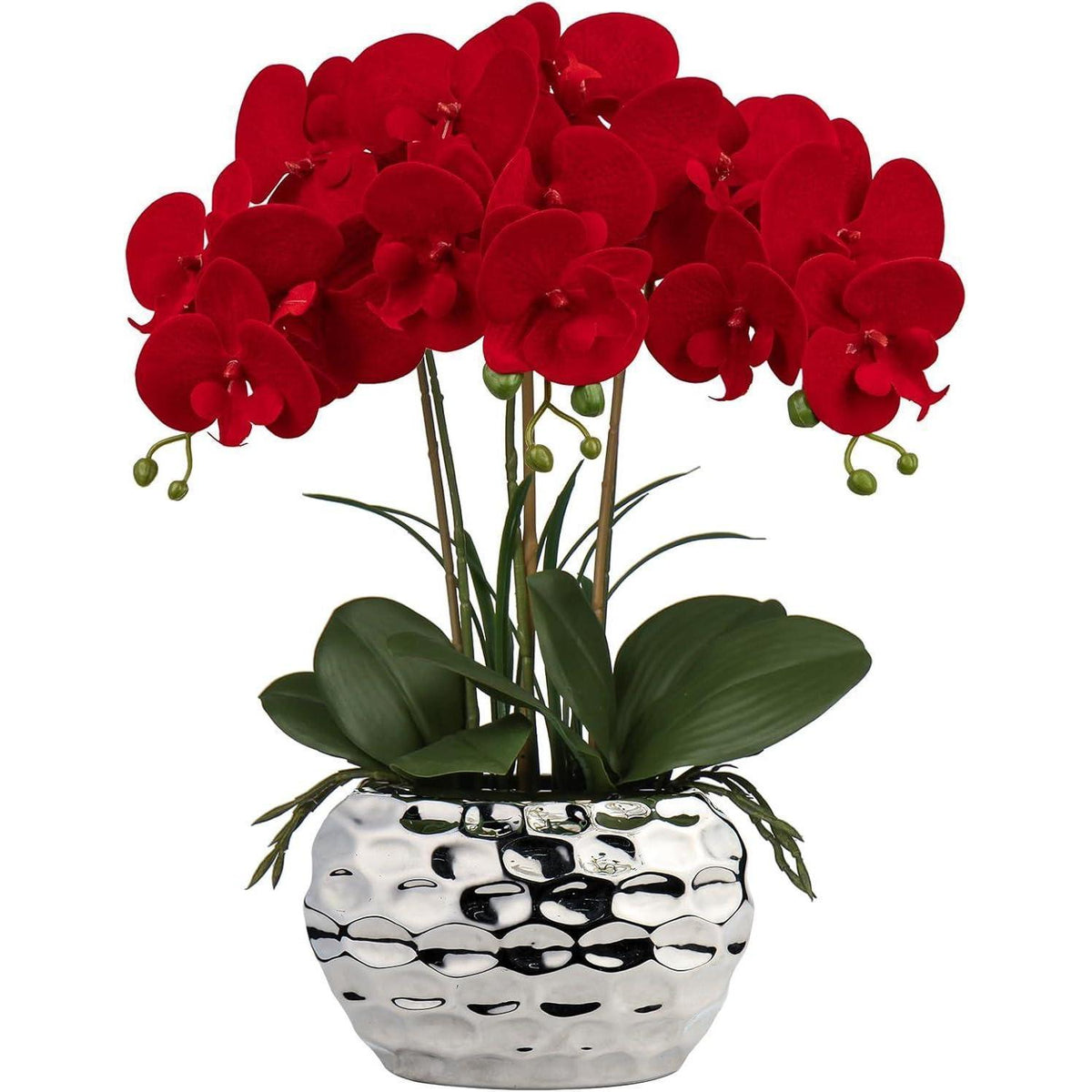 Kunstorchidee Phalaenopsis im Topf – Rot & Dekorativ