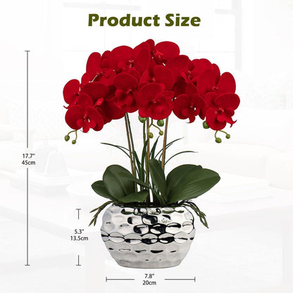 Kunstorchidee Phalaenopsis im Topf – Rot & Dekorativ