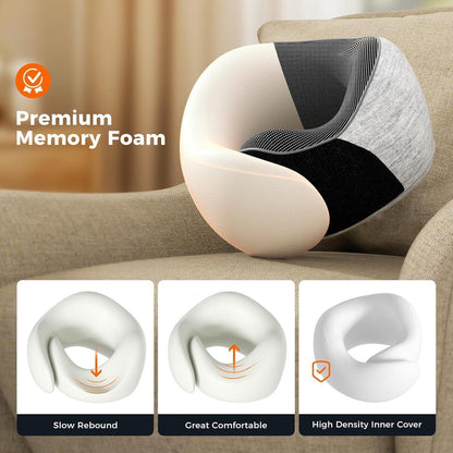 Reisekissen Memory Foam – Verstellbar, Grau mit Zubehör