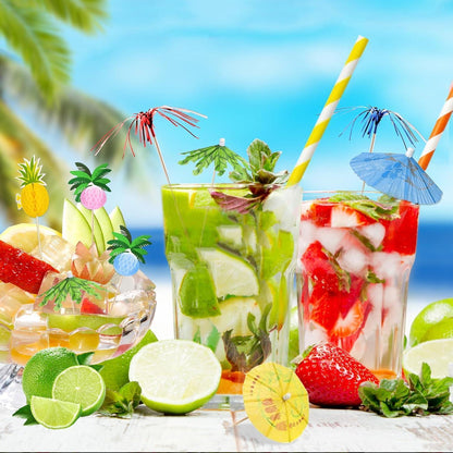 Cocktail Deko Set 140 Teile – Party & Bar Zubehör für Sommer