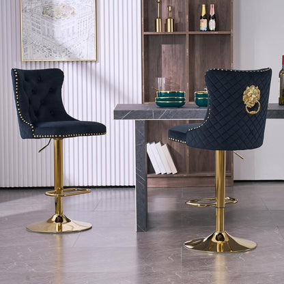 Samt Barhocker Set 4er – Höhenverstellbar, Modern & Elegant