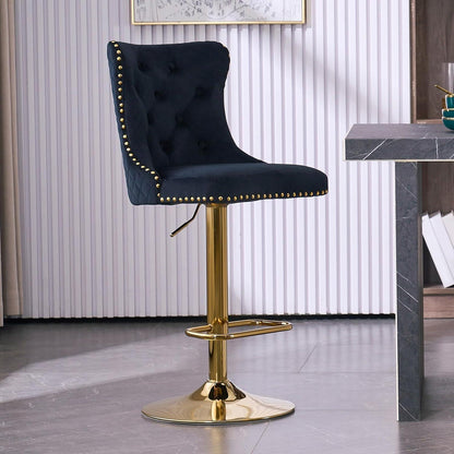 Samt Barhocker Set 4er – Höhenverstellbar, Modern & Elegant