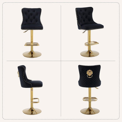 Samt Barhocker Set 4er – Höhenverstellbar, Modern & Elegant