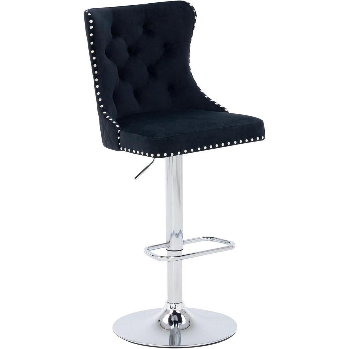 Samt Barhocker Set 4er – Höhenverstellbar & Modern Schwarz