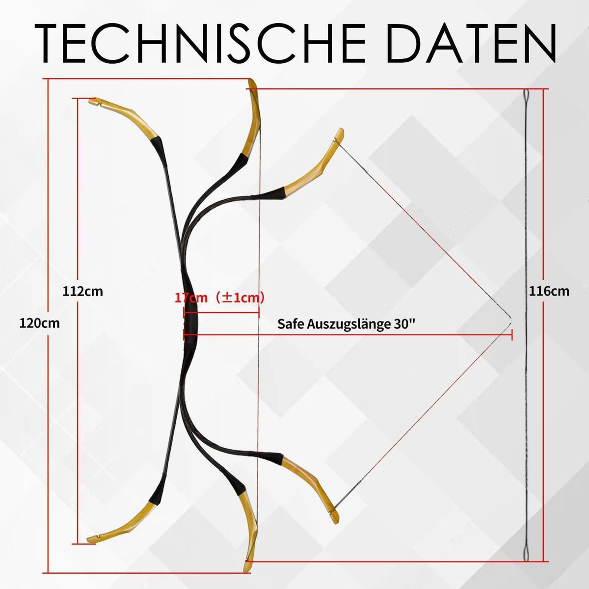 Tatar Recurvebogen – 30-50lbs | Sportbogen für Jagd & Reiten
