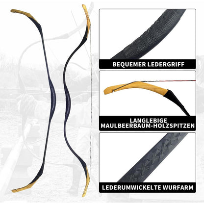 Tatar Recurvebogen – 30-50lbs | Sportbogen für Jagd & Reiten